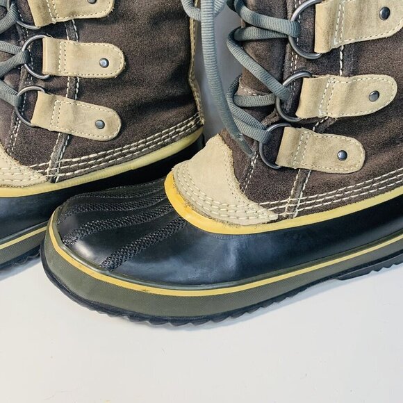 Sorel Boots Joan of Arctic Suede Faux Fur Snow Winter Women 7 Brown Mid Calf - Picture 3 of 16